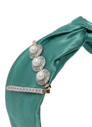 Detail View - Click To Enlarge - VENNA - Crystal hair clip embellished knotted headband