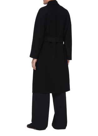 Back View - Click To Enlarge - THE ROW - Ferro' Belted Shawl Collar Wool Blend Double Breasted Coat