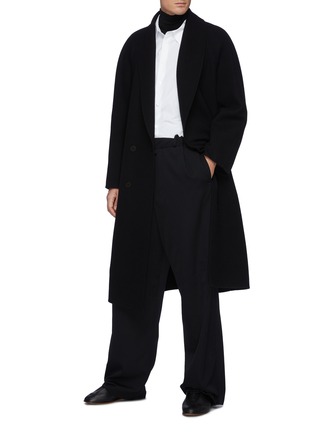 Figure View - Click To Enlarge - THE ROW - Ferro' Belted Shawl Collar Wool Blend Double Breasted Coat