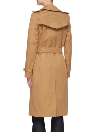 Back View - Click To Enlarge - BURBERRY - Circular Back Logo Print Cotton Trench Coat