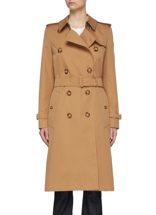 Main View - Click To Enlarge - BURBERRY - Circular Back Logo Print Cotton Trench Coat
