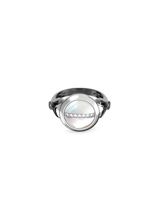 Main View - Click To Enlarge - SPECTRUM - Orbit' Pluto diamond mother of pearl 18k gold ring