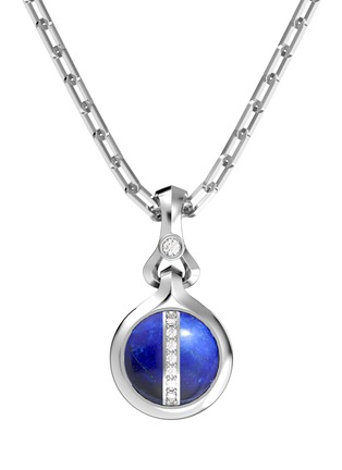 Main View - Click To Enlarge - SPECTRUM - Orbit' Neptune diamond lapis lazuli platinum pendant