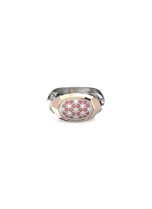 Main View - Click To Enlarge - SPECTRUM - Orbit' hex diamond platinum 18k rose gold ring