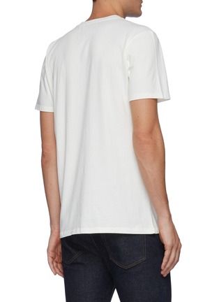 Back View - Click To Enlarge - MAISON KITSUNÉ - Double Fox Head Embroidered Patch Cotton T-shirt