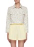 Main View - Click To Enlarge - ALICE & OLIVIA - 'Chloe' All-over Floral Print Crop Denim Jacket