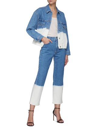 Figure View - Click To Enlarge - STELLA MCCARTNEY - Dip Faded Hem Crop Flare Jeans