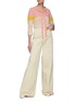 Figure View - Click To Enlarge - STELLA MCCARTNEY - 'Sophia' Self-tie Collar V-neck Tricolour Silk Blouse