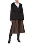Figure View - Click To Enlarge - YVES SALOMON - Lamb Leather A-line Skirt