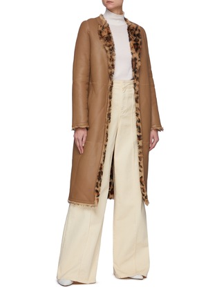 Figure View - Click To Enlarge - YVES SALOMON - Reversible Belted Leopard Print Fur Coat