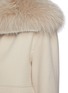  - YVES SALOMON - Fox Fur Collar Cashmere Wool Mix Zip Up Jacket
