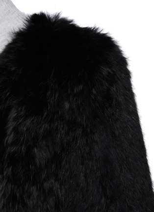  - YVES SALOMON - Knitted Rabbit Fur Mid Sleeve Jacket
