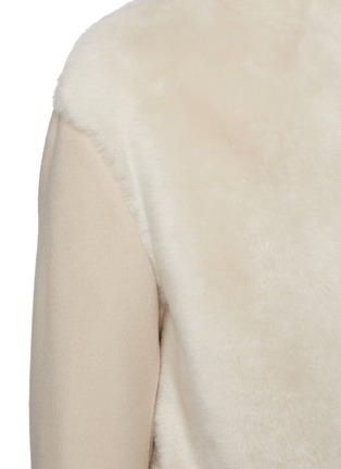  - YVES SALOMON - Belted Shearling Front Panel Wool Cashmere Blend Coat