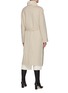 Back View - Click To Enlarge - YVES SALOMON - Belted Shearling Front Panel Wool Cashmere Blend Coat