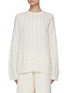 Main View - Click To Enlarge - LISA YANG - Seymour' Crew Neck Cable Knit Cashmere Sweater