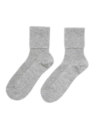 Main View - Click To Enlarge - JOHNSTONS OF ELGIN - Ribbed Ankle Socks