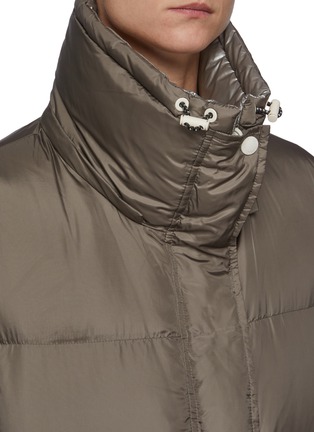 Detail View - Click To Enlarge - ARMY BY YVES SALOMON - Reversible Two Tone Slogan Down Puffer Jacket