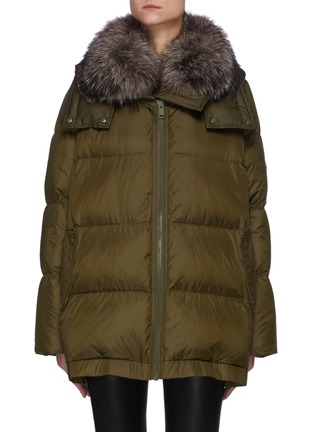 Main View - Click To Enlarge - YVES SALOMON ARMY - A-Line Down Fox Hood Trim Puffer Jacket