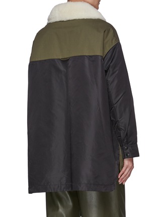Back View - Click To Enlarge - YVES SALOMON ARMY - Shearling Collar Technical Padded Overshirt