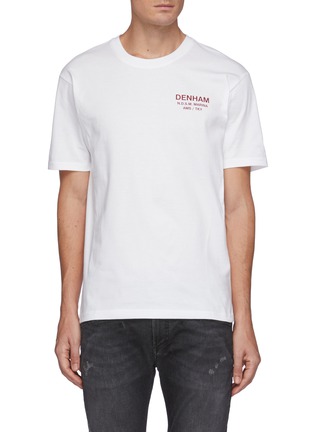 Main View - Click To Enlarge - DENHAM - Morton' Branded Box Print Cotton Crewneck T-Shirt