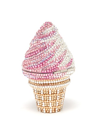 Figure View - Click To Enlarge - JUDITH LEIBER - ICE CREAM CONE PILLBOX STRAWBERRY TWIST' Crystal Embellished Bag