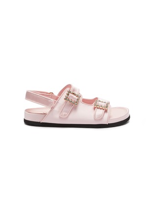 Main View - Click To Enlarge - WINK - Mini Ruby Toddlers/Kids Crystal Embellished Slingback Satin Sandals