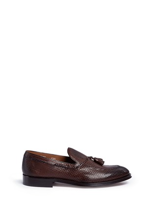 Main View - Click To Enlarge - DOUCAL'S - 'Bruno' tassel basketweave leather loafers