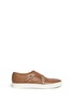 Main View - Click To Enlarge - DOUCAL'S - 'Mike' basketweave leather monk strap sneakers