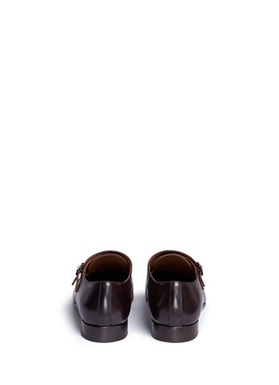 Back View - Click To Enlarge - DOUCAL'S - 'Sebastiano' leather double monk strap shoes