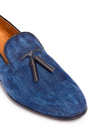Detail View - Click To Enlarge - DOUCAL'S - 'Max' tassel denim loafers