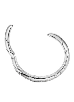 Detail View - Click To Enlarge - JOHN HARDY - Lahar Silver Diamond Kick Cuff Bracelet — Size M