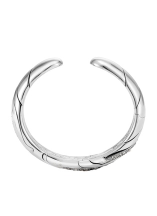  - JOHN HARDY - Lahar Silver Diamond Kick Cuff Bracelet — Size M