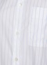  - LAGOM - SMALL OVERSIZE STAND COLLAR COTTON PYJAMA SHIRT — WHITE/BLUE