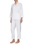 Front View - Click To Enlarge - LAGOM - MEDIUM PIPED PYJAMA SET — WHITE