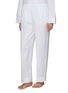 Back View - Click To Enlarge - LAGOM - SMALL PIPED PYJAMA SET — WHITE/BLUE