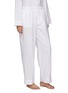 Back View - Click To Enlarge - LAGOM - LARGE PIPED PYJAMA SET — WHITE/PINK