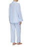 Back View - Click To Enlarge - LAGOM - SMALL PIPED PYJAMA SET — LIGHT BLUE/WHITE
