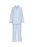 Main View - Click To Enlarge - LAGOM - SMALL PIPED PYJAMA SET — LIGHT BLUE/WHITE