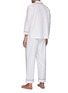 Detail View - Click To Enlarge - LAGOM - LARGE PIPED PYJAMA SET — WHITE/NAVY BLUE