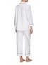 Front View - Click To Enlarge - LAGOM - LARGE PIPED PYJAMA SET — WHITE/NAVY BLUE