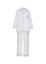 Main View - Click To Enlarge - LAGOM - LARGE PIPED PYJAMA SET — WHITE/NAVY BLUE