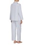 Back View - Click To Enlarge - LAGOM - SMALL PIPED PYJAMA SET — WHITE/BLUE
