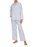  - LAGOM - SMALL PIPED PYJAMA SET — WHITE/BLUE