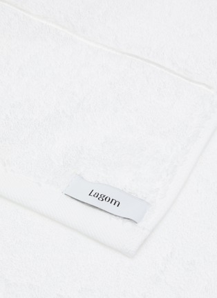 Detail View - Click To Enlarge - LAGOM - Hög' Double Linear Embroidery 600G Cotton Towel — White