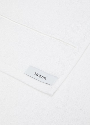 Detail View - Click To Enlarge - LAGOM - Hög' Double Linear Embroidery 180G Cotton Towel — White