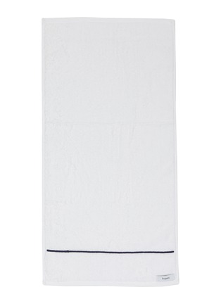 Main View - Click To Enlarge - LAGOM - Hög' Double Linear Embroidery 180G Cotton Towel — Dark Blue