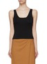 Main View - Click To Enlarge - VINCE - Square Neck Pima Cotton Blend Tank Top