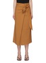 Main View - Click To Enlarge - VINCE - Front tie linen midi skirt