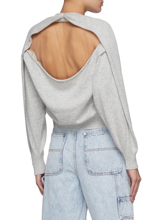 Back View - Click To Enlarge - ALEXANDER WANG - Illusion' Draped Open Back Sweatshirt