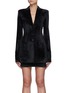 Main View - Click To Enlarge - ALEXANDER WANG - Velour Peak Lapel Cuff Sleeved Single Breasted Blazer